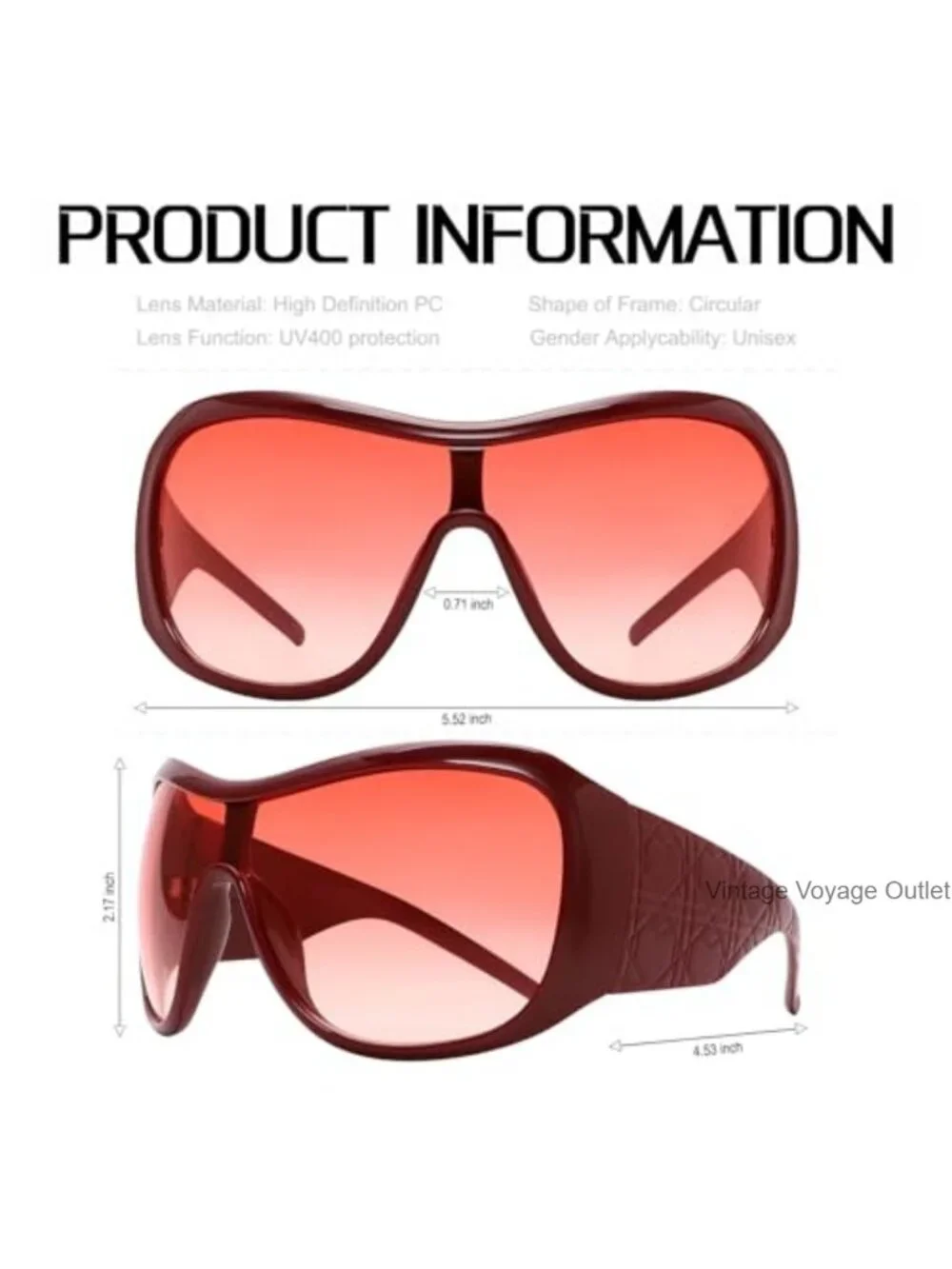 Oversized Wrap Around Sunglasses for Women